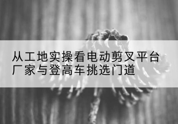 宜章电动剪叉升降平台厂家-从工地实操看电动剪叉平台厂家与登高车挑选门道